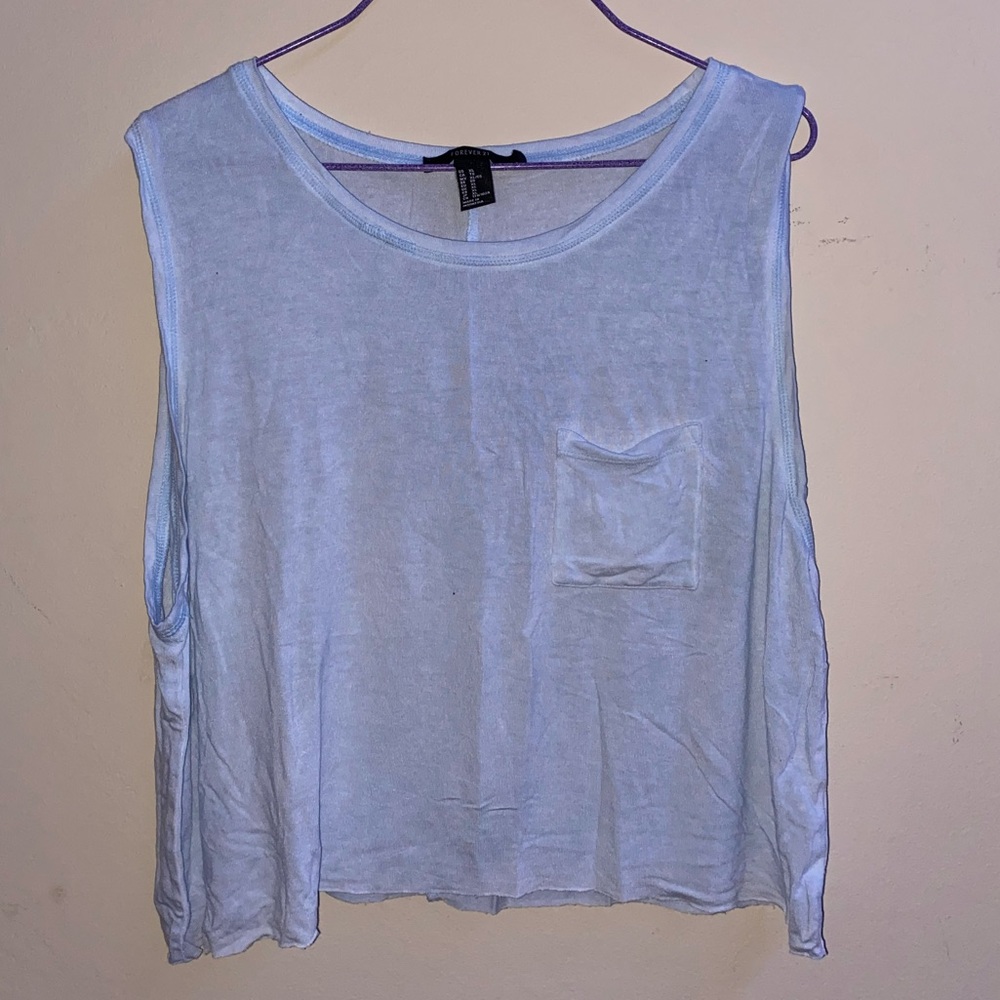 light blue cropped see through coverup
